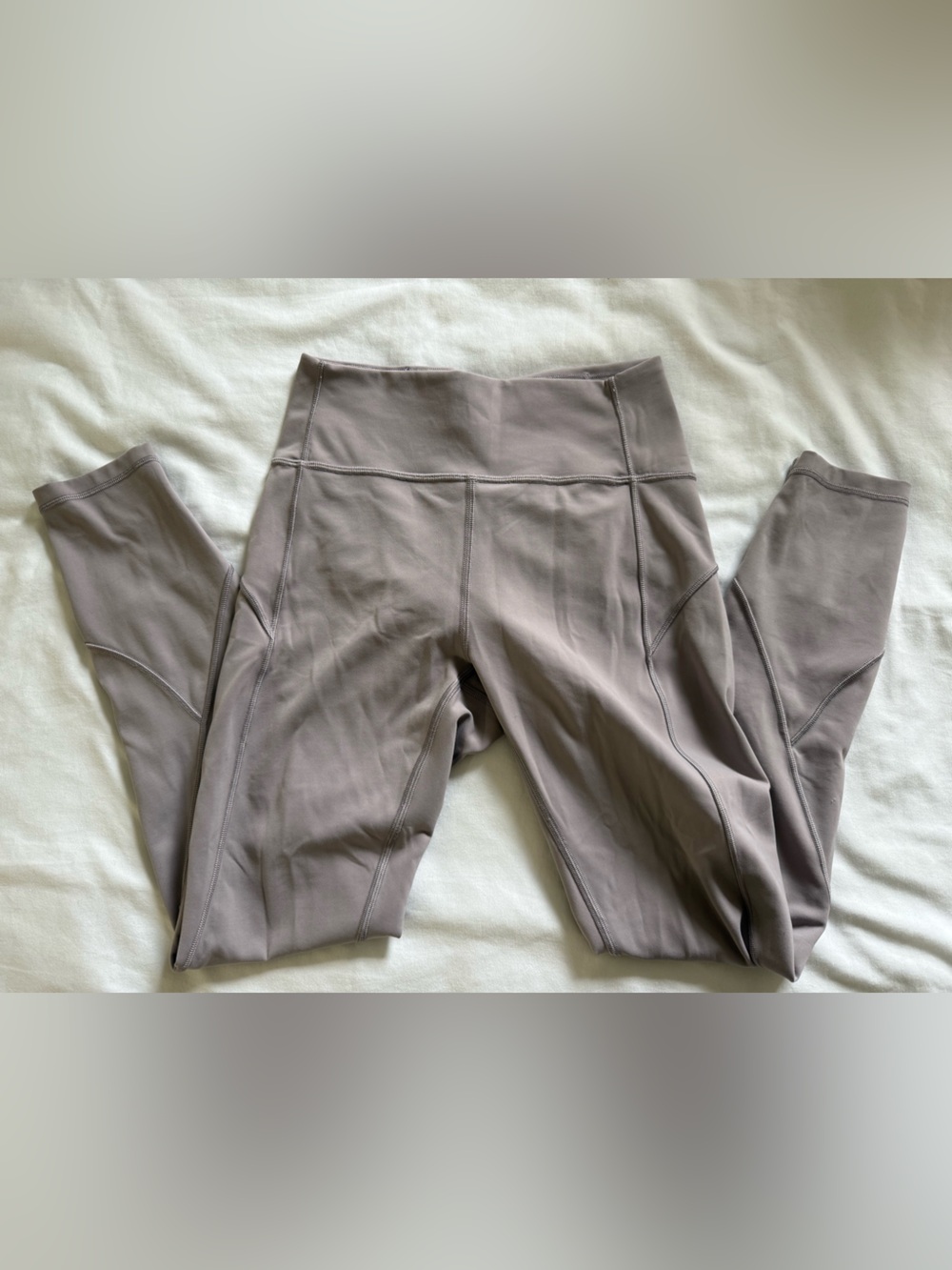 Lululemon High-Waist Seam Detail Leggings in Mauve Gray - Picture 2 of 4